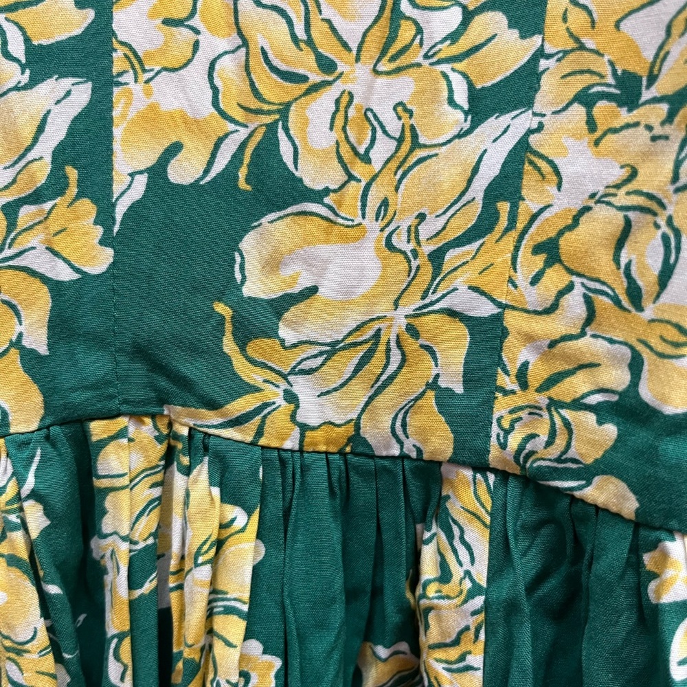 Trashy Diva Green Floral Midi Dress with Yellow Blossom Print size 12 - Picture 7 of 7